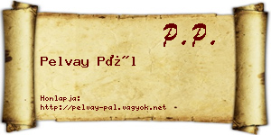 Pelvay Pál névjegykártya